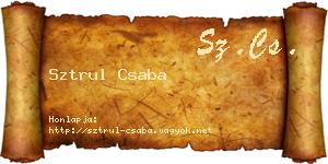 Sztrul Csaba névjegykártya